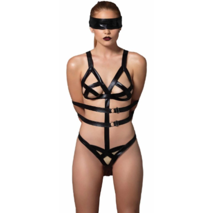 Lenjerie BDSM cu masca de ochi, marime universala, model KI4017, negru