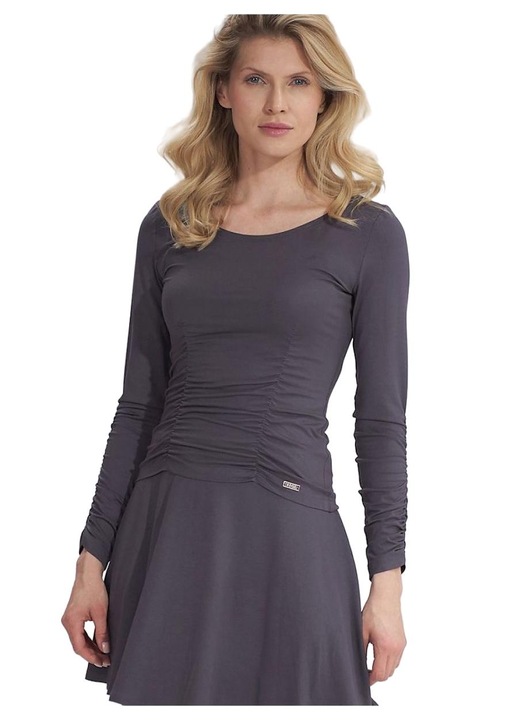 Дамска блуза, Figl, Вискоза/Еластан, Сива, S INTL