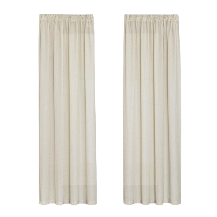 Комплект 2 пердета PONY DANCE, полупрозрачни, закопчаване с кукичка, 140 х 245 см, кремаво
