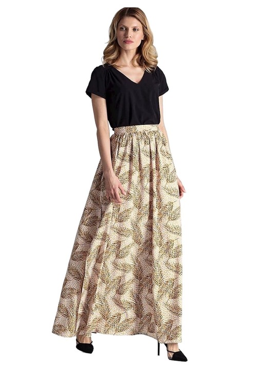 Fusta lunga Figl multicolor, material usor, design elegant, poliester, M INTL