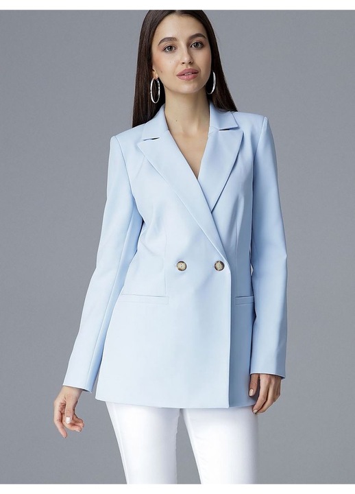 Sacou dama, Figl, albastru, poliester