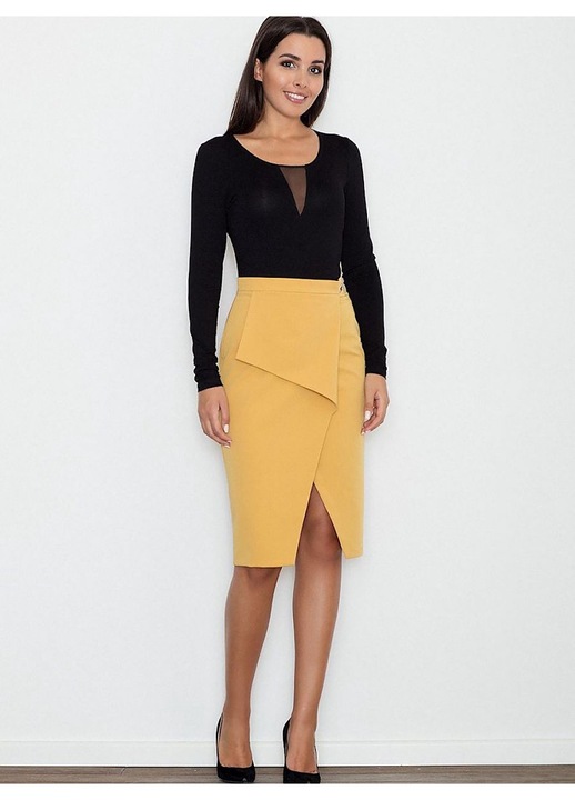 Figl класическа жълта пола, вискоза, полиестер