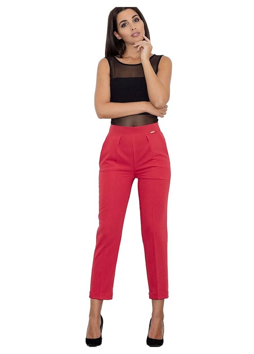 Női nadrág, Figl, piros, poliészter/viszkóz, XL INTL