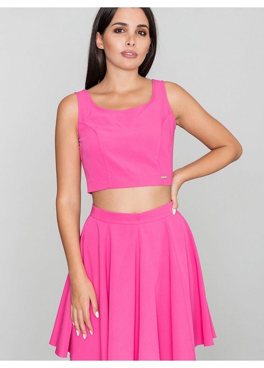 Set top + fusta Figl, scurt, evazat, elegant, violet, poliester-viscoza