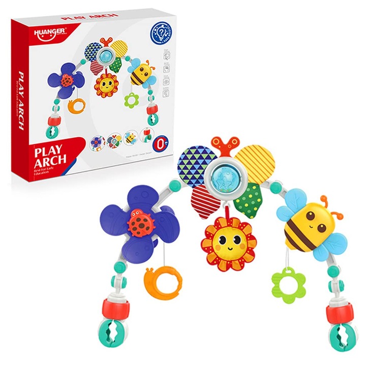 Babajáték kiságyhoz vagy babakocsihoz Play Arch Huanger, 36 x 48 cm