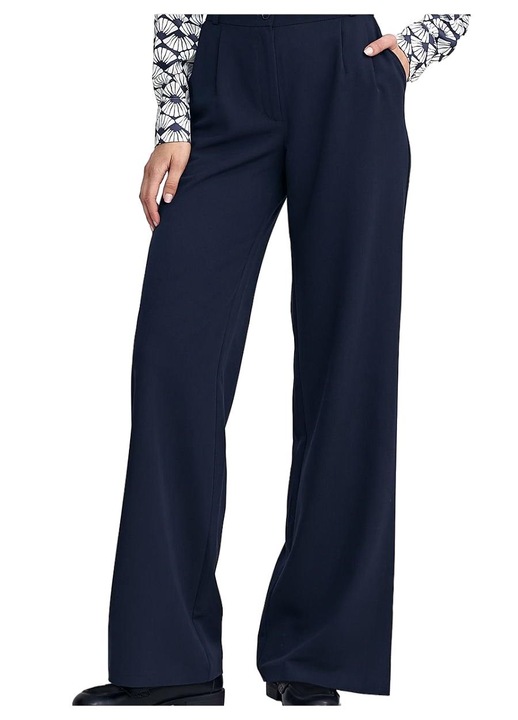 Pantaloni dama, Nife, Bleumarin, Talie mijlocie, Poliester/Viscoza