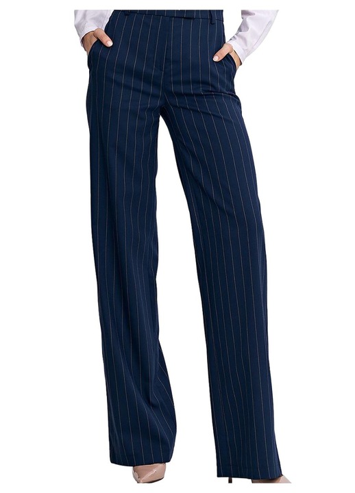 Pantaloni pentru dama, Nife, Lungi, Bleumarin, Poliester/Viscoza