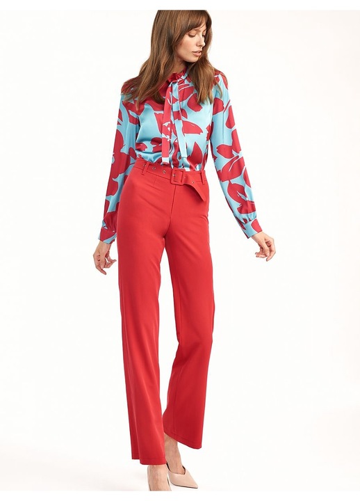 Pantaloni dama, Nife, Poliester/Viscoza, Rosu