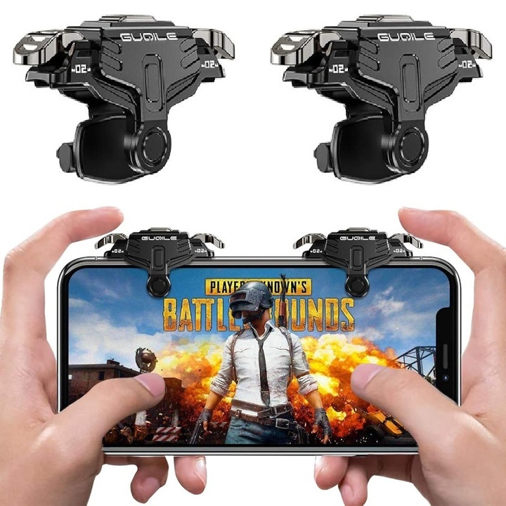 Mobiljáték trigger PUBG-hez, ergonomikus kialakítás, nagy érzékenység, fekete