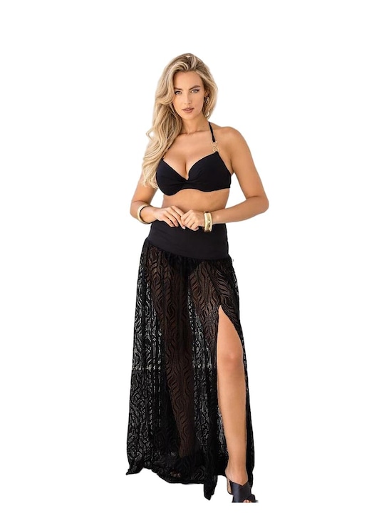Pareo plaja, Etna, elastan/poliamida, negru