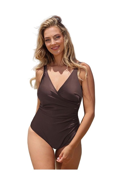 Дамски бански, Etna, цял, с подплатен сутиен, регулиращ се, кафяв, полиамид/еластан, 38 EU