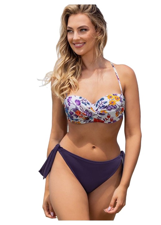 Costum de baie dama, Etna, din doua piese, push-up, violet, poliamida/elastan