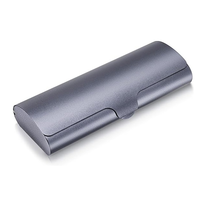 Toc pentru ochelari, Husa din aluminiu pentru ochelari, husa portabila de calatorie din metal pentru ochelari de protectie pentru ochelari,15 x 6x 3cm, YQLAFT, Gri albastru