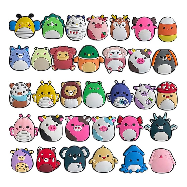 Комплект от 33 игли за аксесоари за сабо Crocs, карикатурен модел, OUYLAF, многоцветен