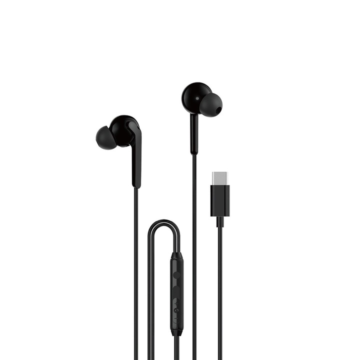 Dudao X3C+ USB-C vezetékes fejhallgató 1,2 m, ergonomikus kialakítás, tiszta hangzás, fekete