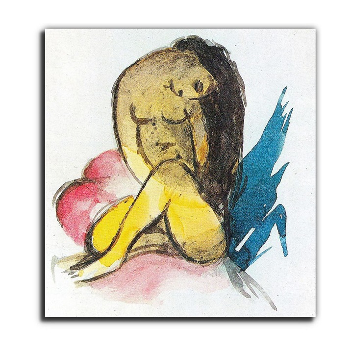 Franz Marc: Ülő női akt, vászonkép, 65x70