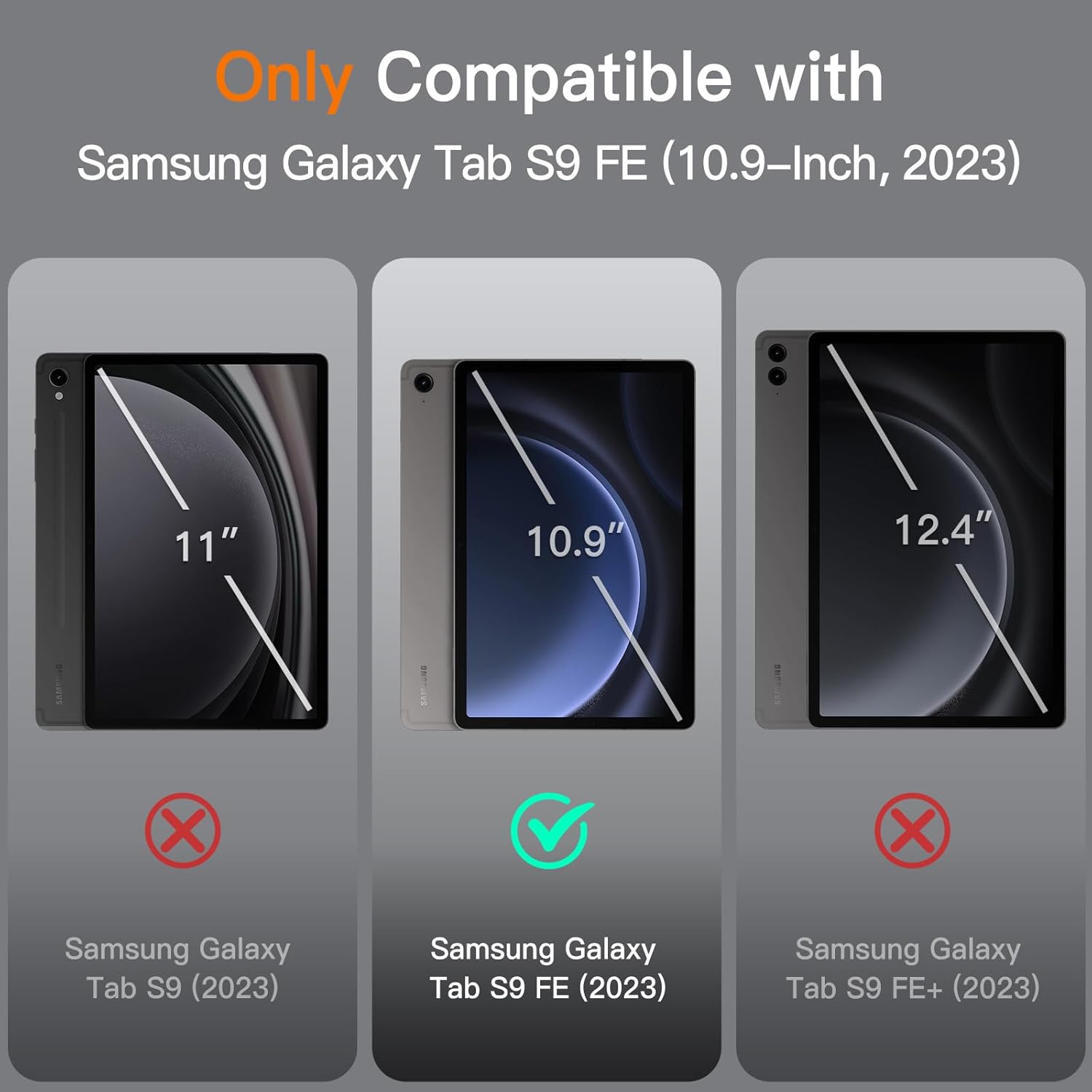 Husa pentru Samsung Galaxy Tab S9/S9 FE de 10, 9 inchi cu suport S Pen, husa de protectie pentru tableta Slim Back Tri-Fold Stand, Auto Wake/Sleep, pesimist