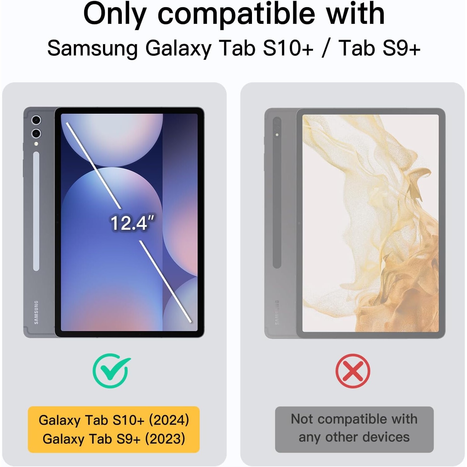 Husa pentru tableta Samsung Galaxy Tab S10 Plus/ Tab S9 Plus / Galaxy Tab S9 FE Plus 12.4”, piele PU, functie sleep/wake, aur roz