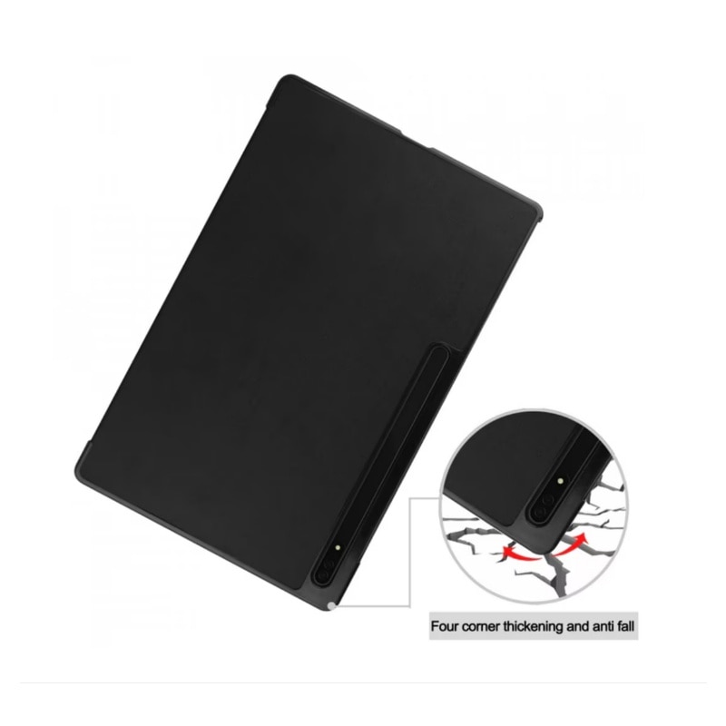 Husa pentru tableta pentru Samsung Galaxy Tab S9 Plus / S9 FE Plus Tab S10 Plus 12, 4 inch cu suport multi-unghi si functie sleep/wake, negru intens