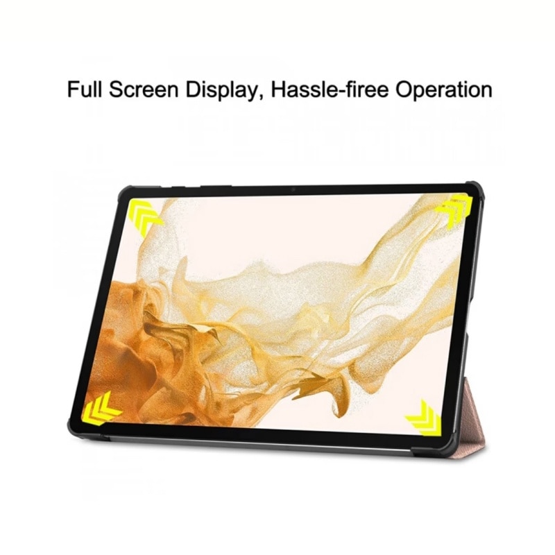 Husa pentru tableta Samsung Galaxy Tab S10 Plus/ Tab S9 Plus / Galaxy Tab S9 FE Plus 12.4”, piele PU, functie sleep/wake, aur roz