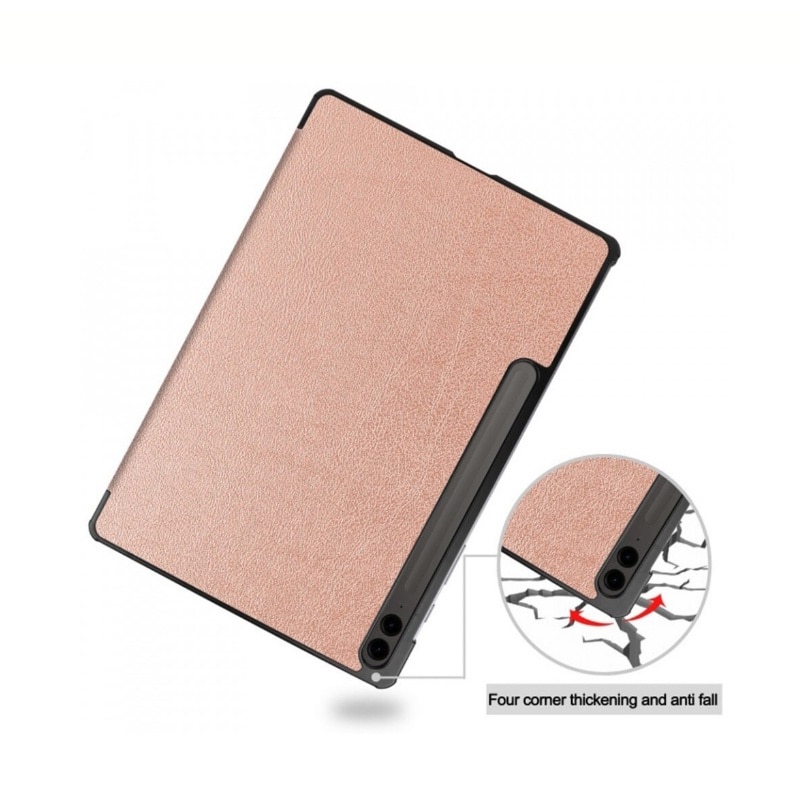 Husa pentru tableta Samsung Galaxy Tab S10 Plus/ Tab S9 Plus / Galaxy Tab S9 FE Plus 12.4”, piele PU, functie sleep/wake, aur roz