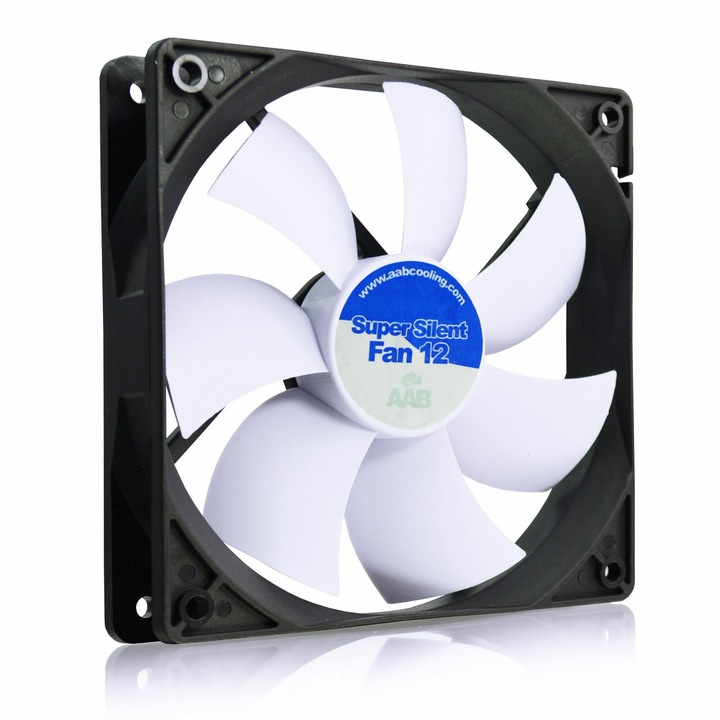 Ventilator PC AABcooling Super Silent Fan 12, 120x120x25mm, 13.9dB, 1200 RPM, set cu 4 suruburi montaj si 4 pad-uri anti-vibratii