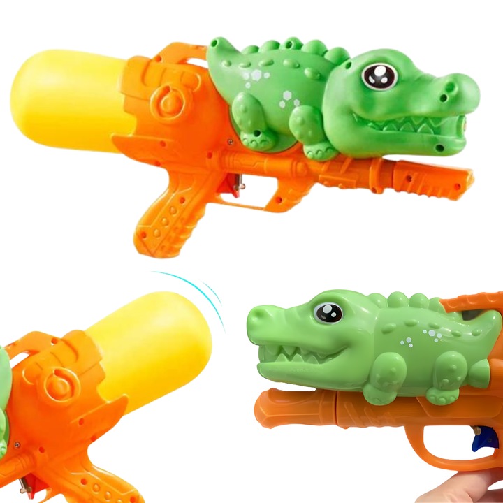 Krokodil vízipisztoly, MAKSIK, strandjáték szett, 37x18,5x6,5cm, 2 színben kapható