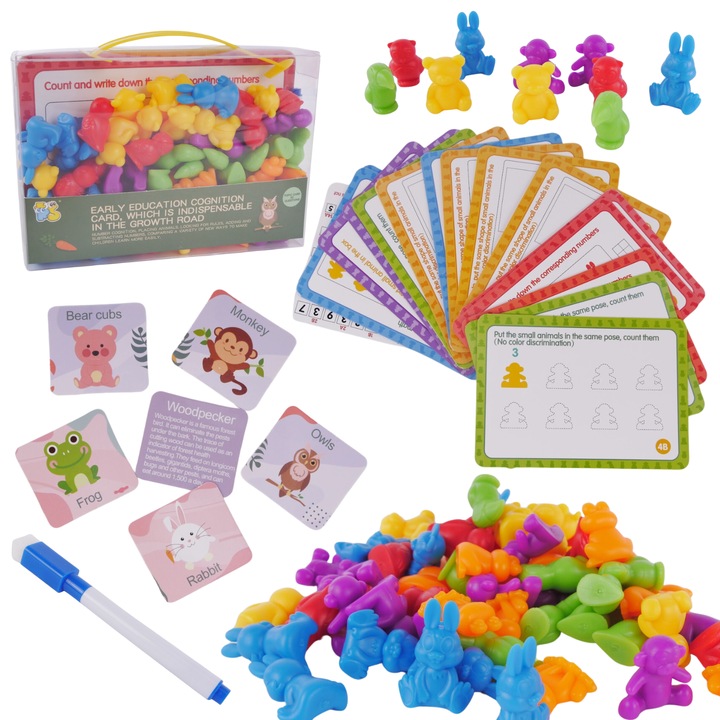 Set educativ Import ProNice, sortare si numarare, multicolor, 21x5x15cm