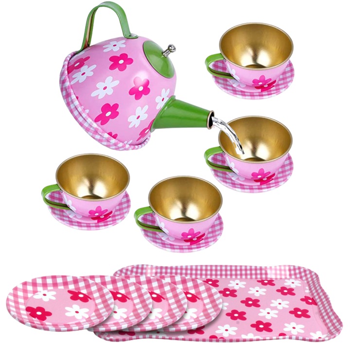 Set de ceai pentru copii, Import ProNice, flori, 24,4x17,4x9,5cm