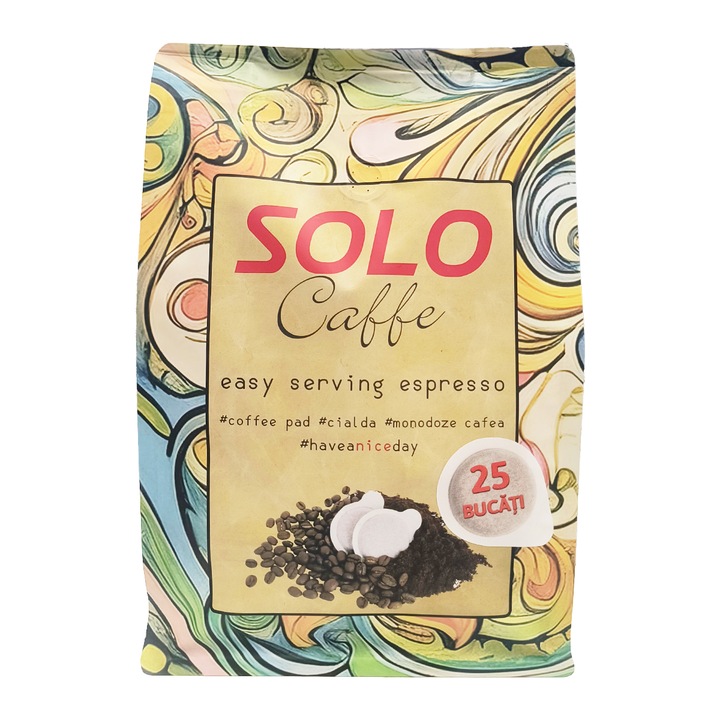 Cafea espresso forte Solo Caffe, 25 pad-uri