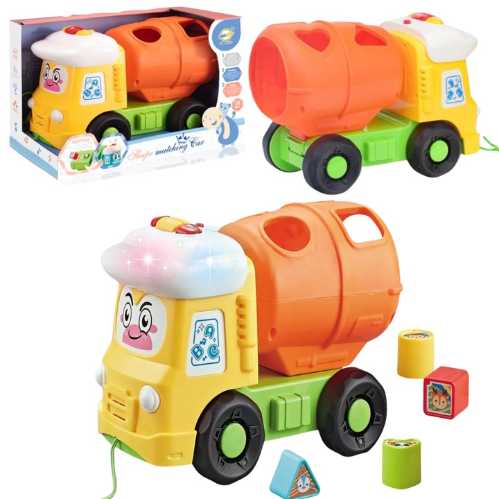 Интерактивен сортер, maksik, комплект с весели мелодии, светлини, 27,3x14x18,4см