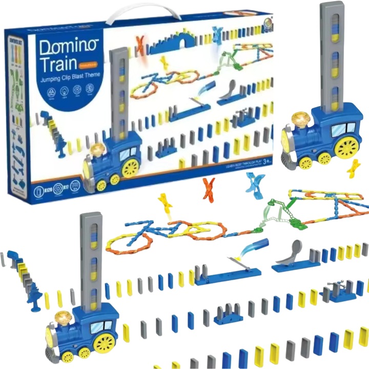 Tren Locomotiva Tren Domino Stivuitor Jucarie Blocuri Joc Pentru Copii b7504