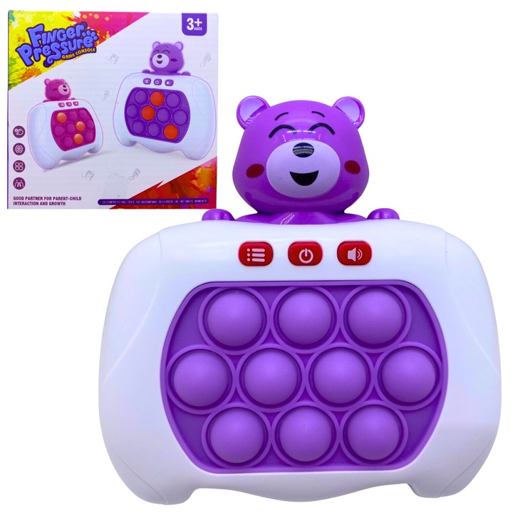 Konsola interactiva Pop It, Import ProNice, dezvoltare memorie si concentrare, multicolor, 2 variante de culoare