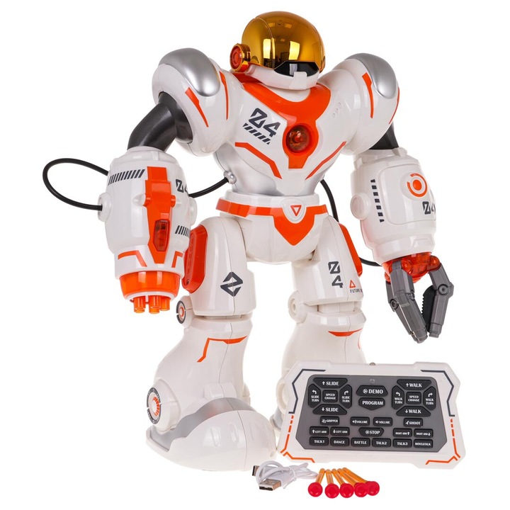 R/C играчка робот, 5 стрелки, дистанционно управление, 29 x 13 x 35 cm, многоцветен