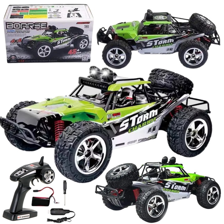 Masina cu Telecomanda cu Tractiune Integrala, Telecomanda, Lumini LED BG1513