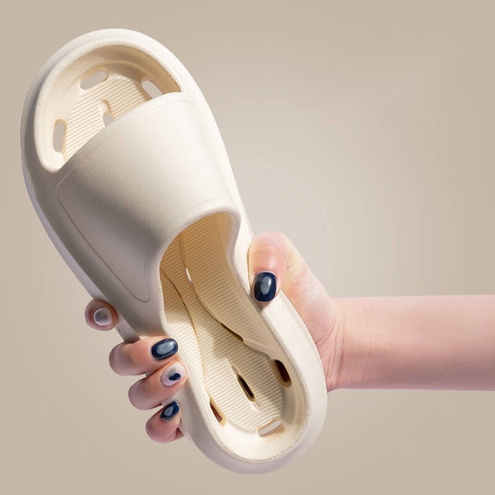 Дамски джапанки PHIKER, бели, дебела подметка, неплъзгащ се дизайн, Бял, 36