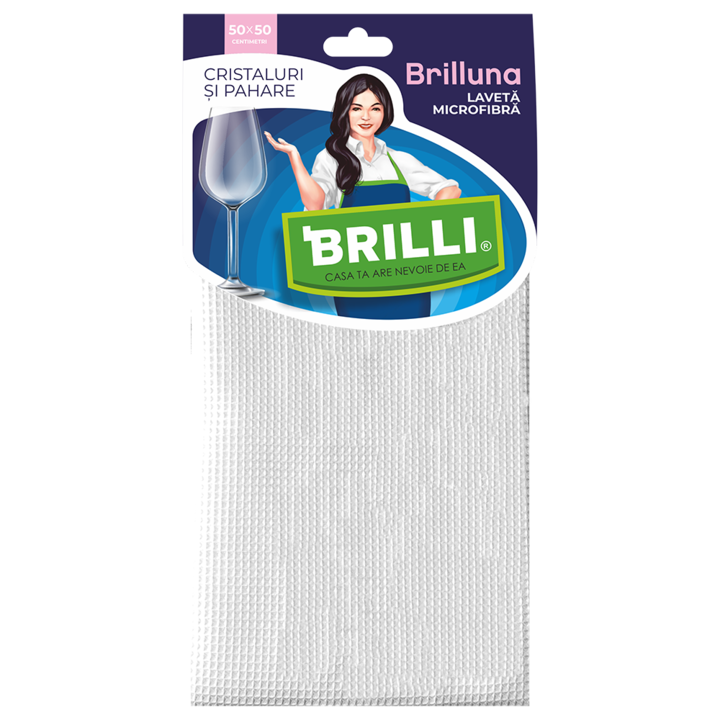 Laveta microfibra Misavan pentru cristaluri si pahare, Brilli, Brilluna