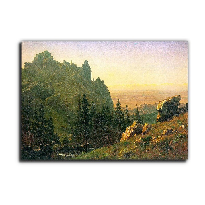 Albert Bierstadt: Folyó a hegyek közt, vászonkép, 65x45
