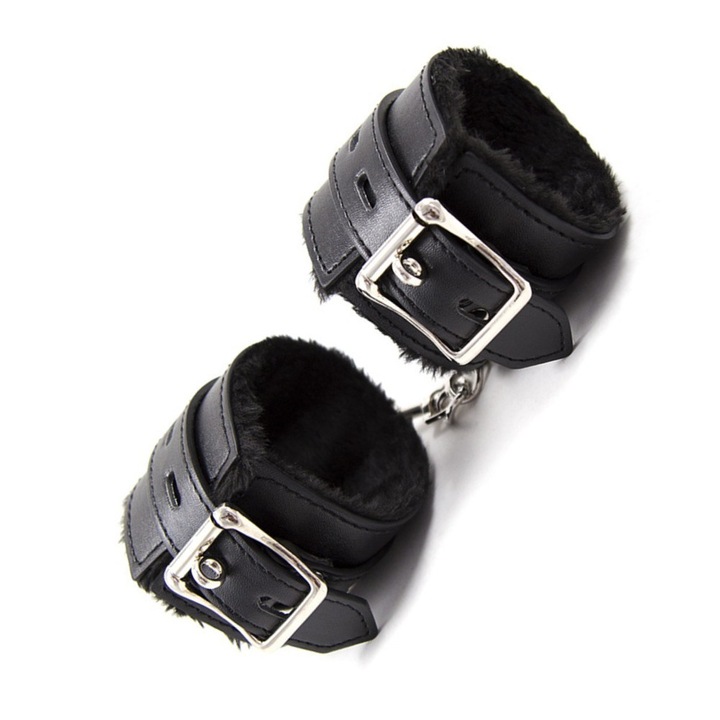 Catuse pentru jucarii erotice, prindere moale si sigura, Distractie, piele de plus, incuietori, tematica bondage is a fun game, reglabile, marime universala, negru