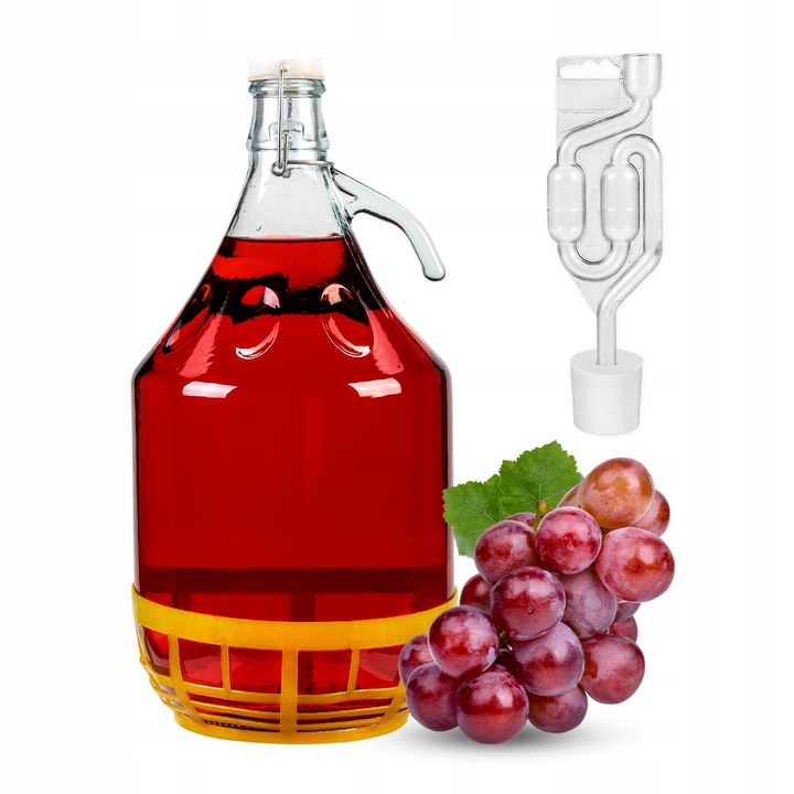 Damigeana, SuperButelki, In cos, Cu capac, 5 l, Sticla, Pentru lichioruri de casa, Vin, Sucuri, Pentru alcool, Transparent