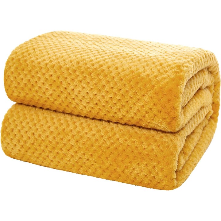 Patura pufoasa, Miulee, Microfibra, 170x210 cm, Mustarie