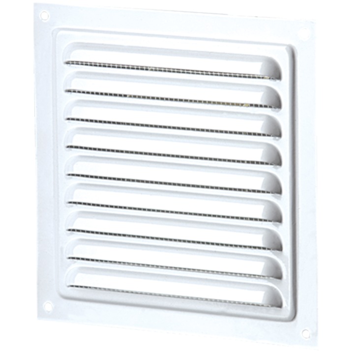 Grila de Ventilatie Metalica cu Plasa 1111 / Cod: MVM 250s, L[mm]: 250, C: Alb
