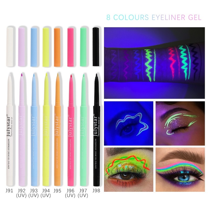 Set creioane de ochi colorate AONYIYI, 8 nuante, waterproof, multicolor