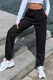 Pantaloni Trening Dama, Confortabili Cu Talie Inalta Si Snur, Negru