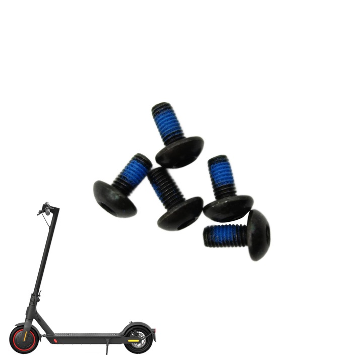 Set 5 suruburi pentru disc de frana, INOPARTS, compatibile cu trotinetele electrice Xiaomi, culoare neagra, dimensiuni 11x5x13,5mm