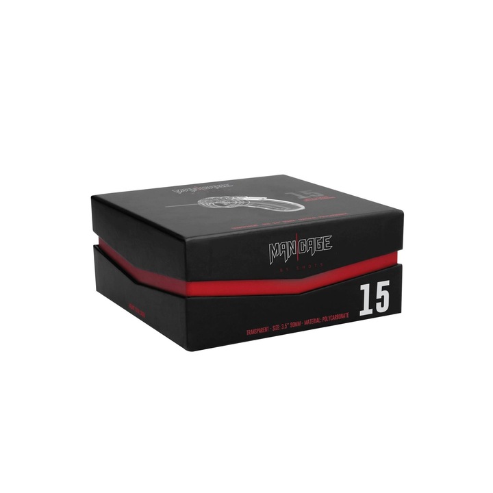 Комплект за робство ManCage, модел 15, 3,5",прозрачен