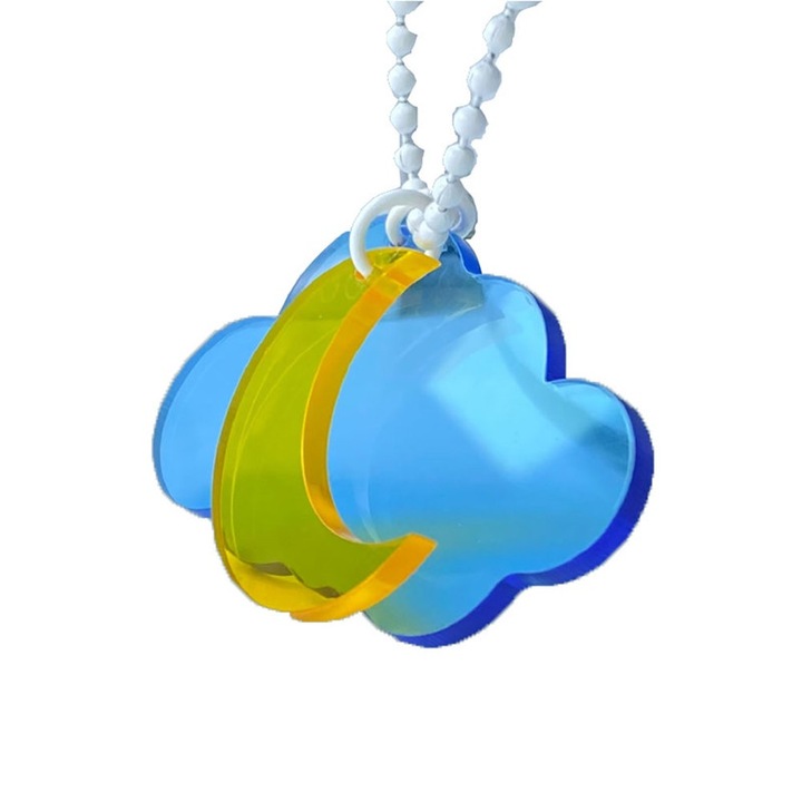 Akril kulcstartó, 50x34mm, kék, gyöngyökkel, barkácskészlet