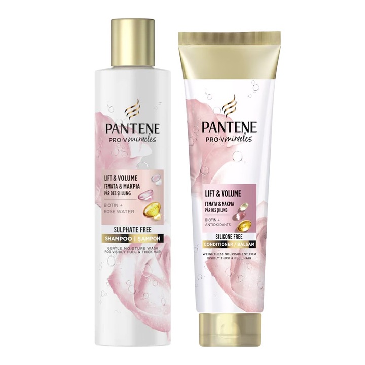 Set Sampon Pantene Pro-V Miracles, Lift & Volume, 225 ml si Balsam 160 ml