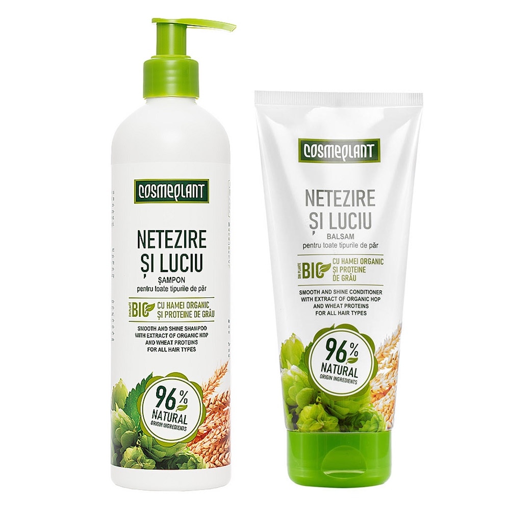 Set Sampon Cosmeplant, Netezire si Luciu, 400 ml si Balsam 200 ml