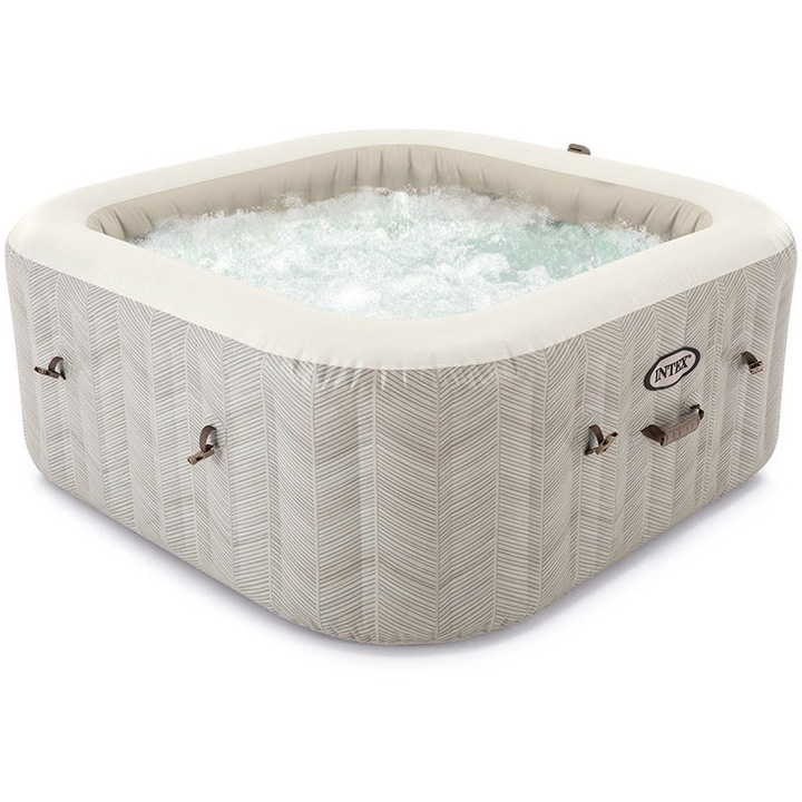 Надуваемо джакузи Intex PureSpa Chevron Bubble Deluxe 28446NP, 175x175xH71 см, PVC, 4 места